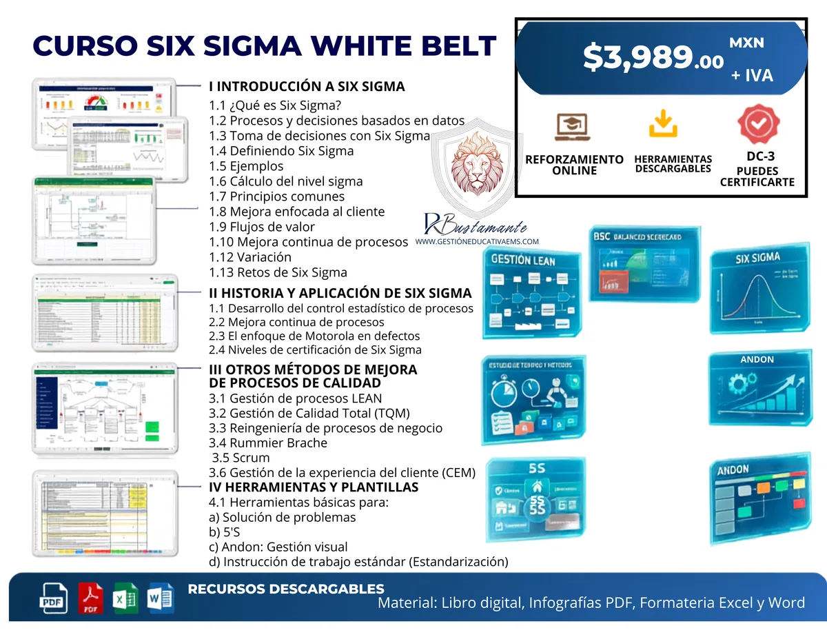 Banner del curso Lean Six Sigma White Belt